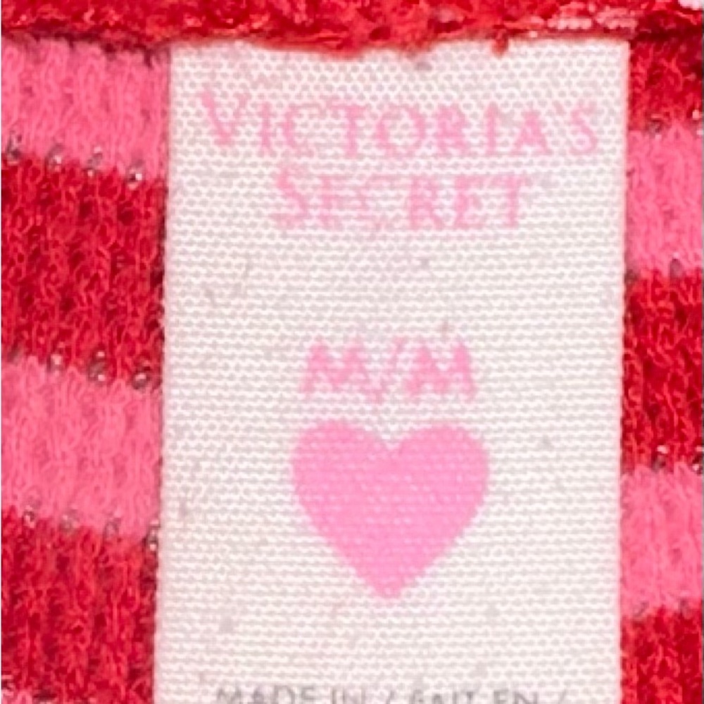 Victoria's Secret Intimates Red & Pink Glitter Stripe Drawstring Sleep Pants - Picture 3 of 8